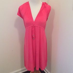 Hooded Swim Cover-Up with capped sleeves